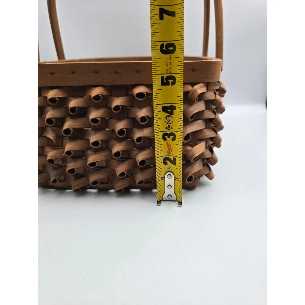 Unbranded Woven Wood Curly Shaggy Basket‎ Brown Good Farmhouse Decor 12x10x6
